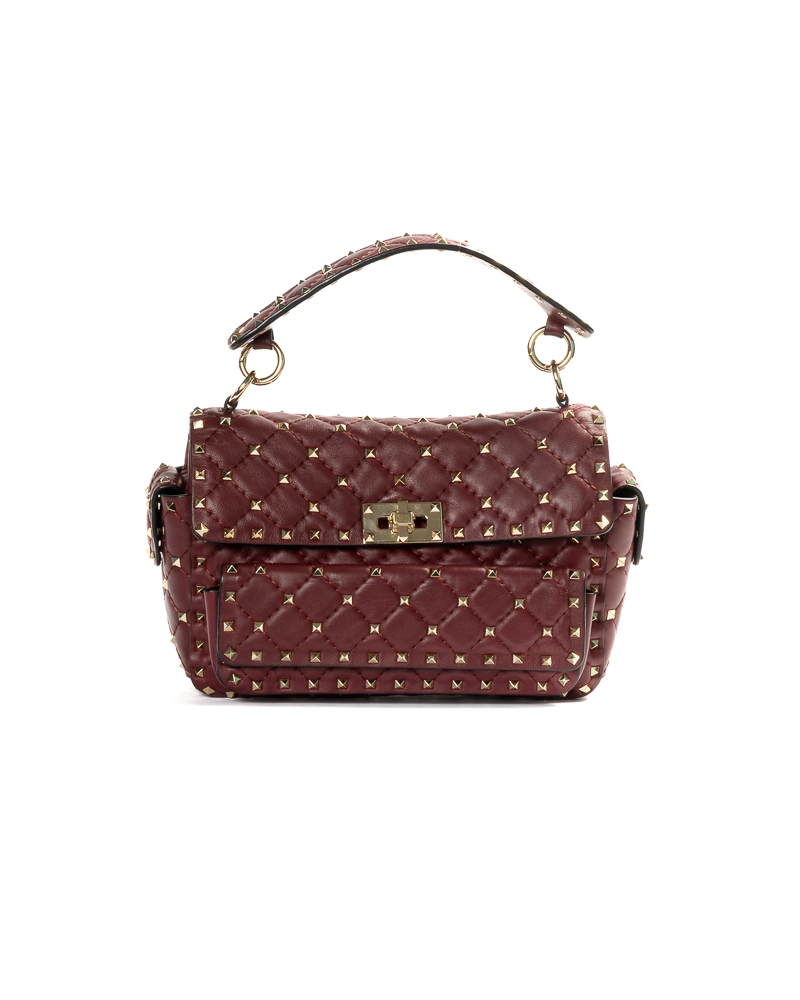 Valentino Spike Task Rockstud Small Borgogna