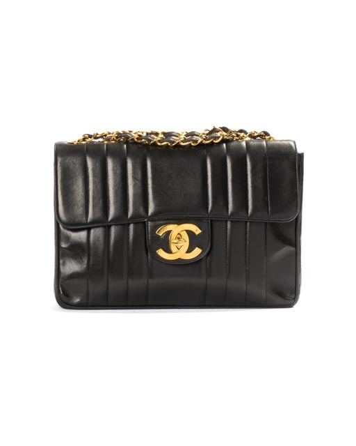 Chanel Jumbo Mademoiselle Big Logo Vintage Nera