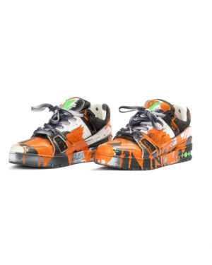 Louis Vuitton Sneakers Trainer Painted Arancio Nero