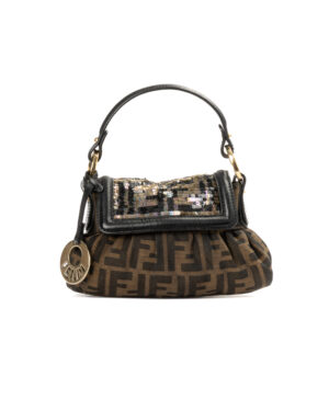 Fendi Chef Mini Pailettes FF Logomania Marrone