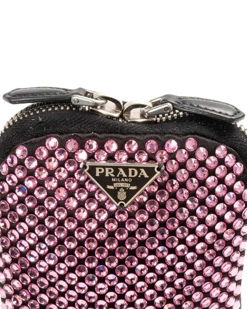 Alternative view of Prada Phone Holder Crystal Satin Nera Fucsia