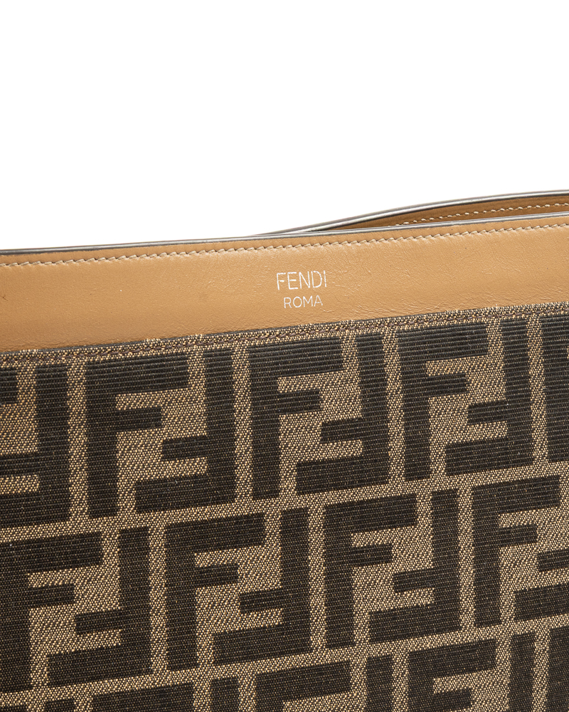 Alternative view of Fendi Clutch Piatta Medium FF Logomania Marrone