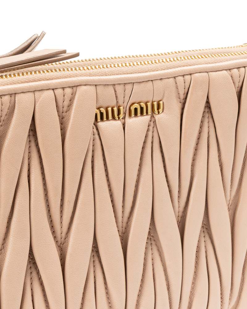 Alternative view of Miu Miu Pochette Zip Small Groffata Cipria