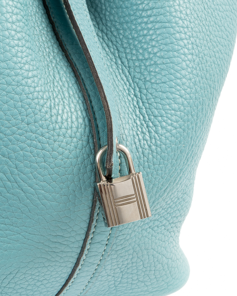 Alternative view of Hermès Sac Picotin Lock 22 Togo Blue Atoll