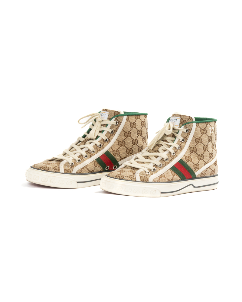Gucci Sneakers Tennis 1977 High GG Supreme Marrone