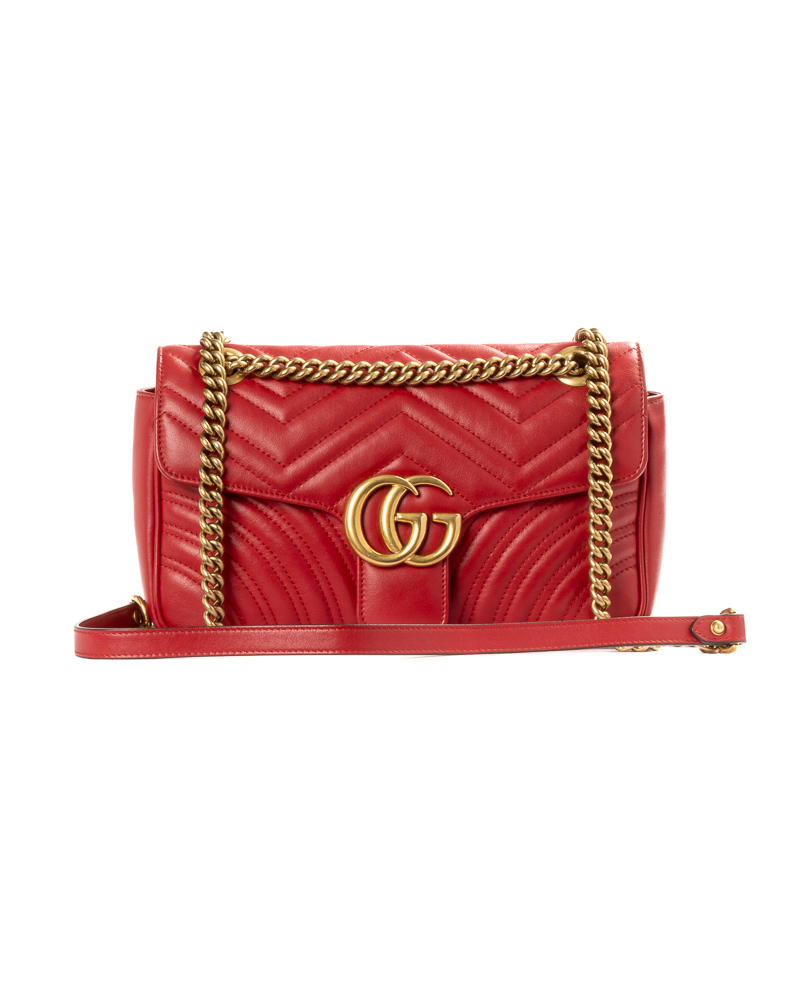Gucci Marmont 26 Matelassè Rossa