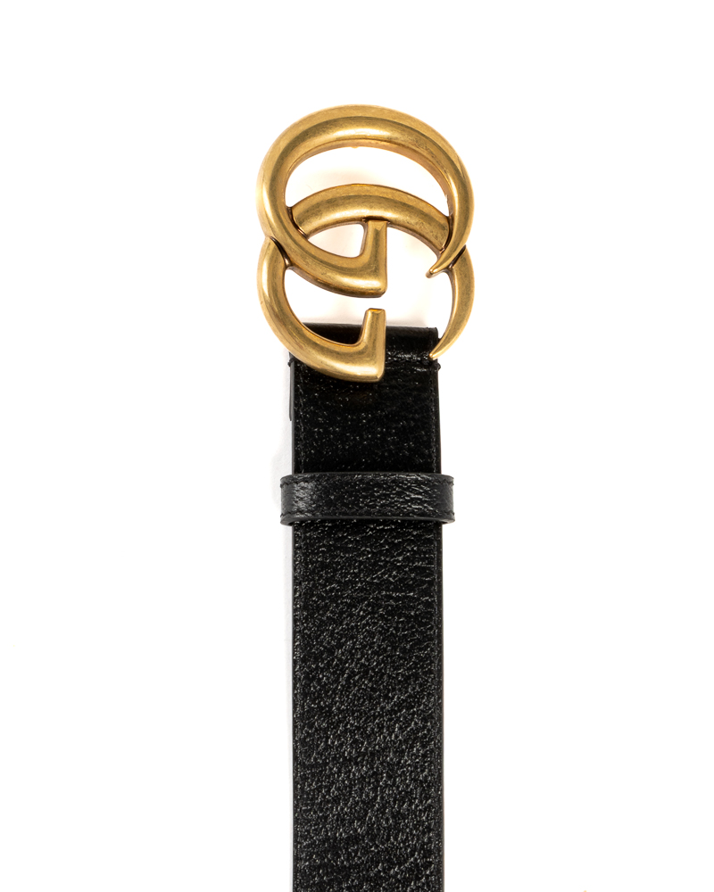 Gucci Cintura GG Marmont Martellata Nera