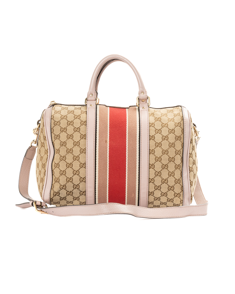 Gucci Boston Web Medium GG Supreme Lilla
