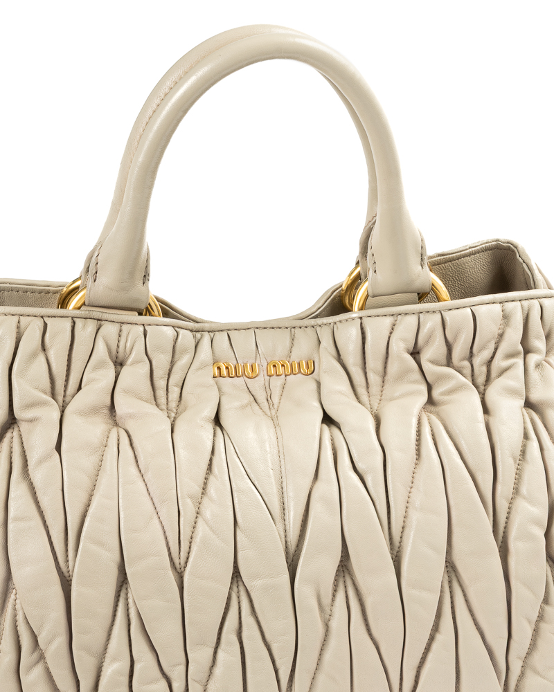 Alternative view of Miu Miu Shopper Tote Medium Groffata Grigia