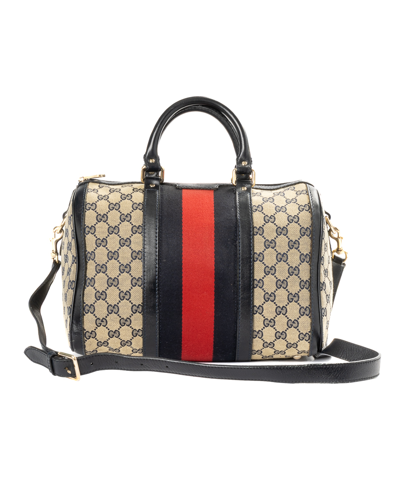 Gucci Boston Web Medium GG Supreme Blu