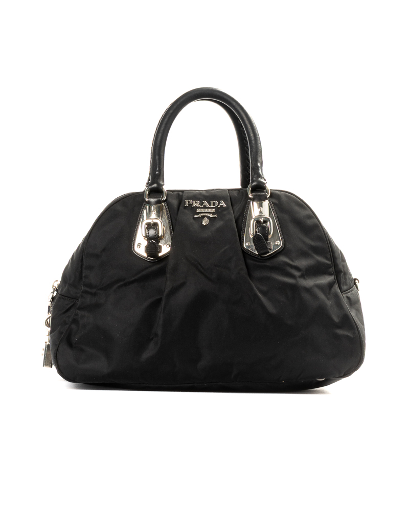 Prada Shopper Dome Small Nylon Nera