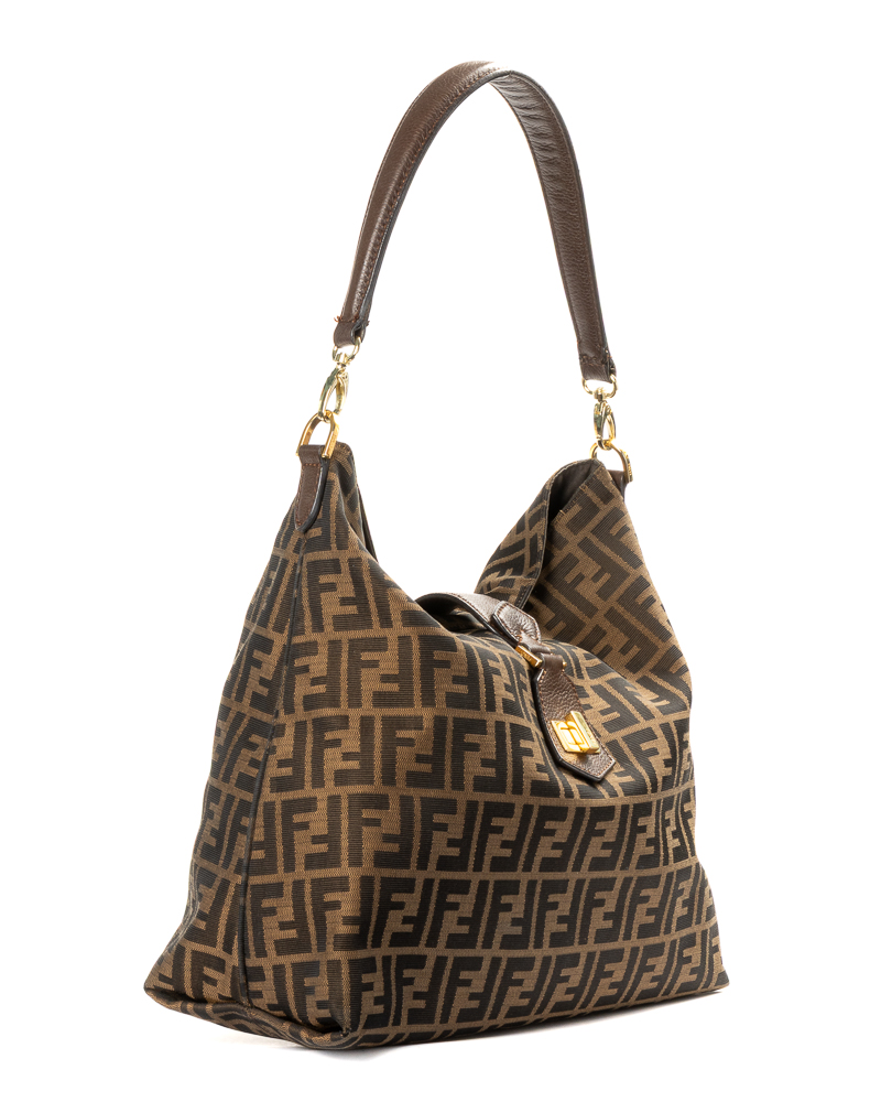 Alternative view of Fendi Sottospalla Hobo Medium FF Logomania Marrone