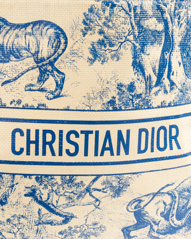 Alternative view of Dior Tote Toile De Jouy Medium Rafia Blu