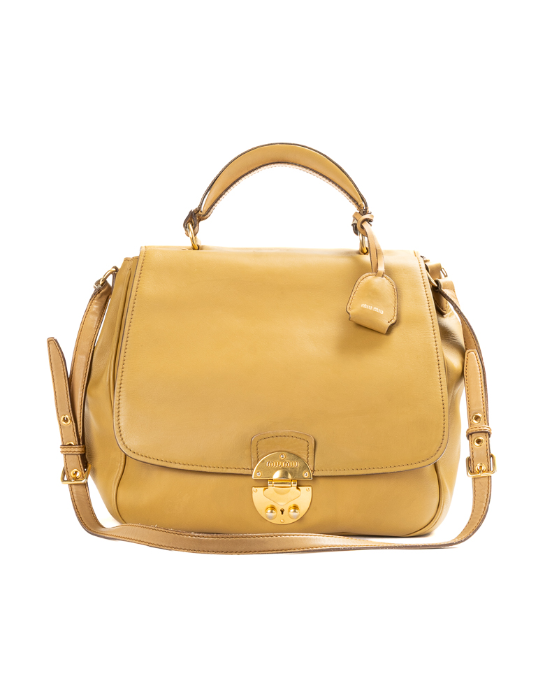 Miu Miu Shopper Lock Large Cuoio