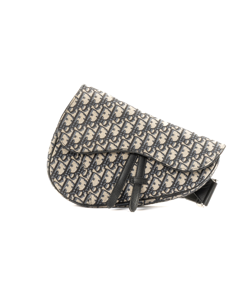 Dior Saddle Man Medium Oblique Blu