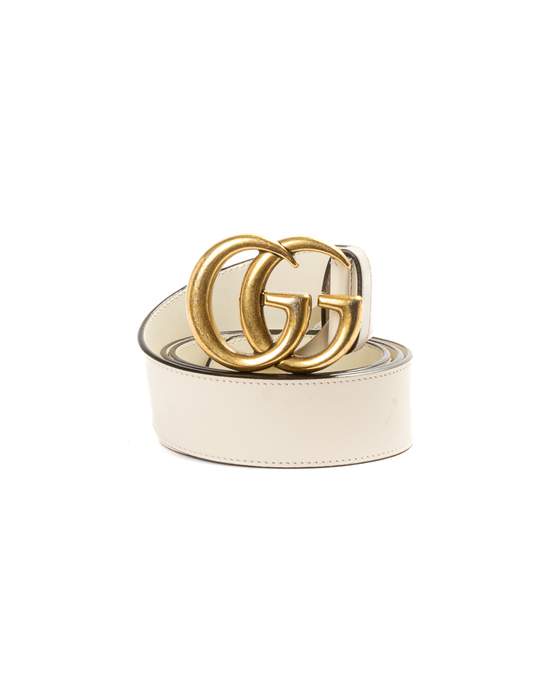 Gucci Cintura GG Marmont Bianca