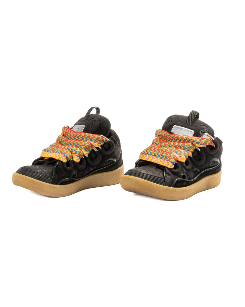 Lanvin Sneakers Curb Nabuk Nera Multicolor