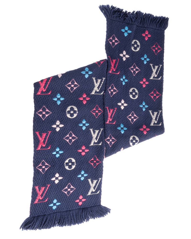 Louis Vuitton Sciarpa Lana Monogram Rainbow Blu