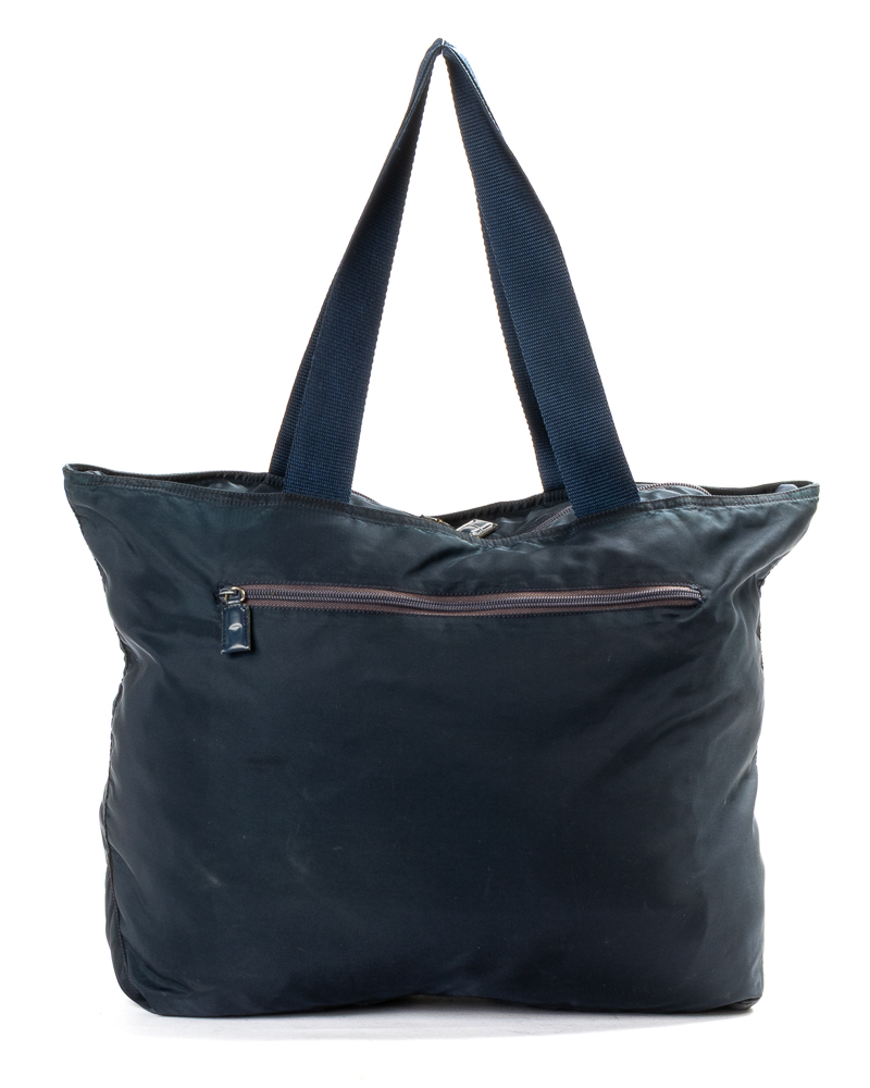 Prada Shopper Large Nylon Blu