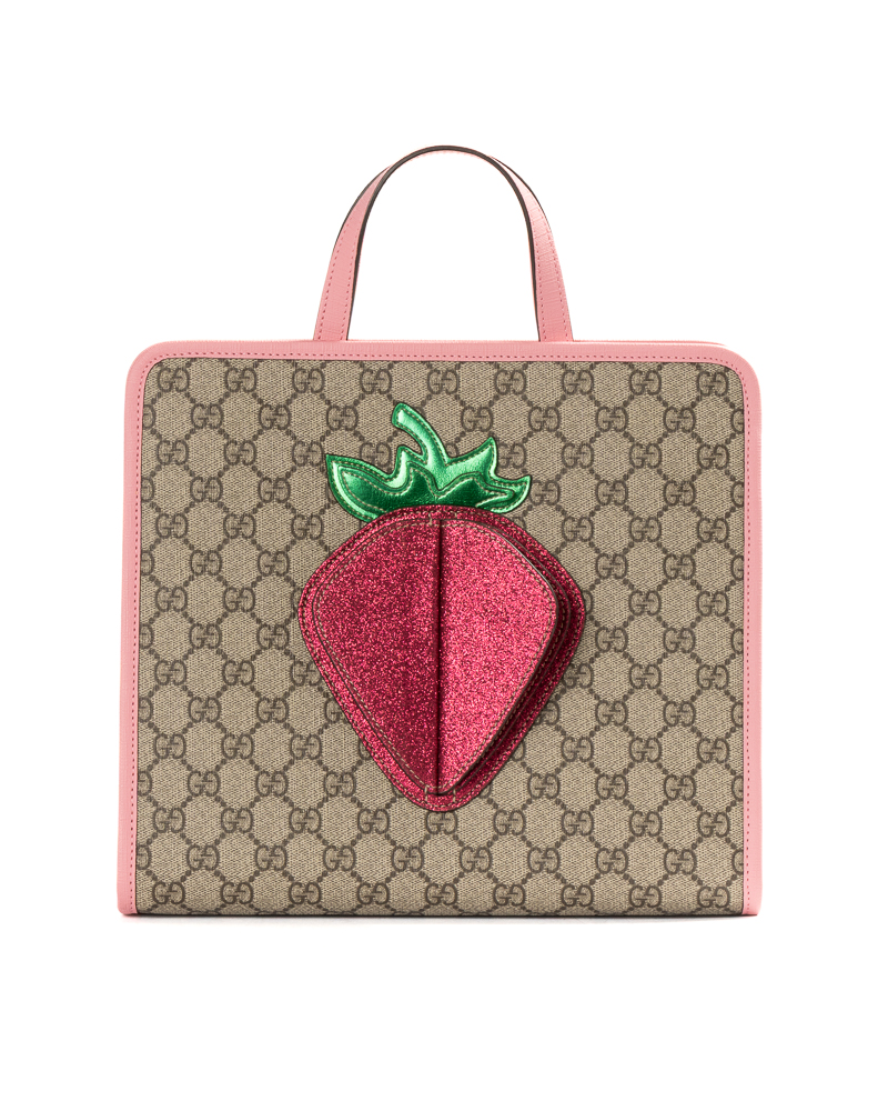 Gucci Tote Strawberry Medium GG Supreme Rosa