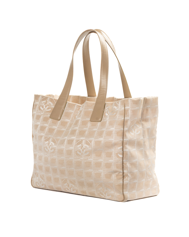 Alternative view of Chanel Tote Vertical CC Nylon Bicolor Beige