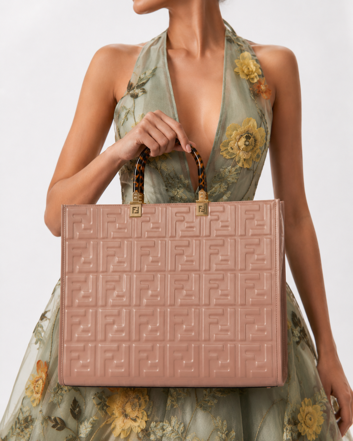 Alternative view of Fendi Sunshine Medium FF Embossed Rosa