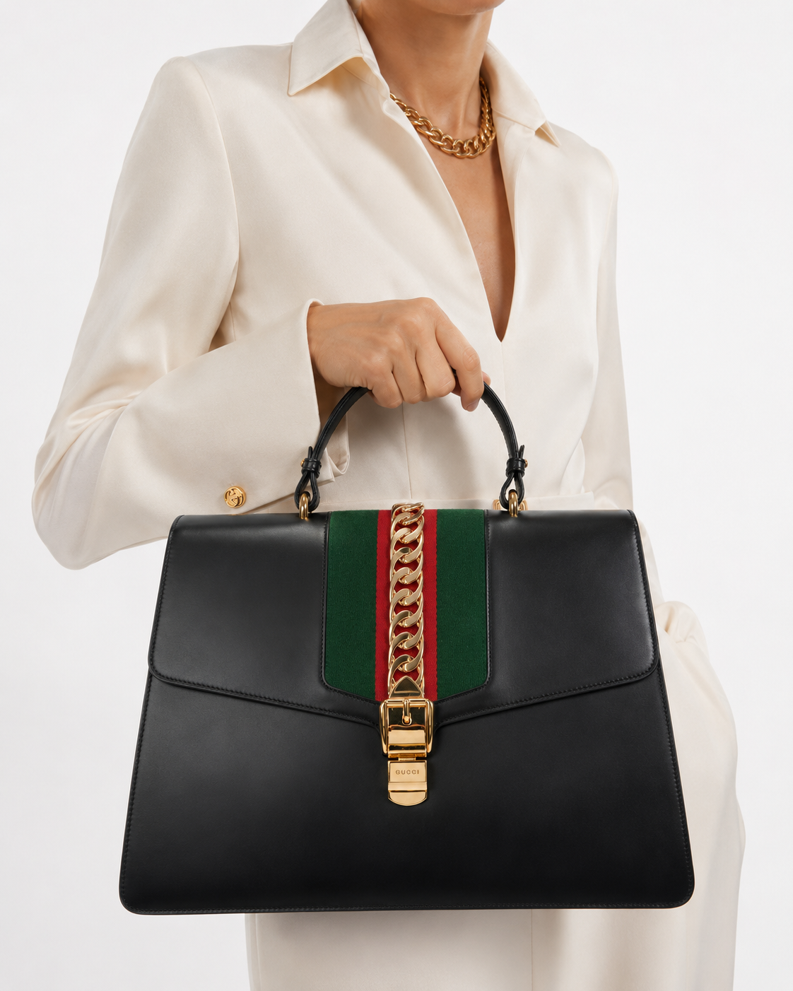 Alternative view of Gucci Sylvie XXL Web Nera