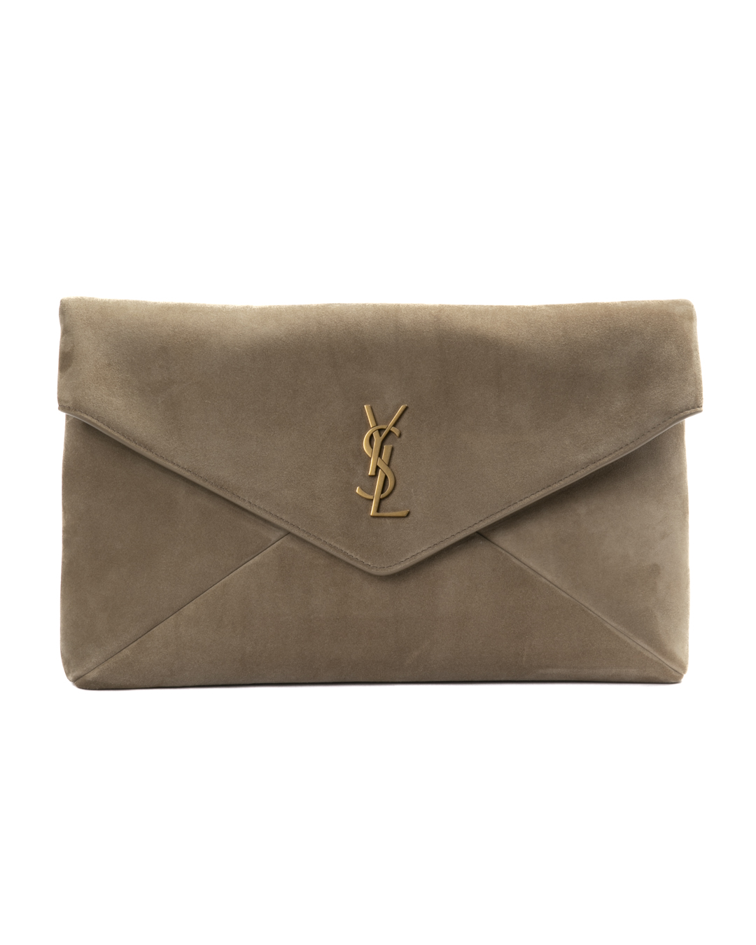 Saint Laurent Pochette Envelope Large Camoscio Beige