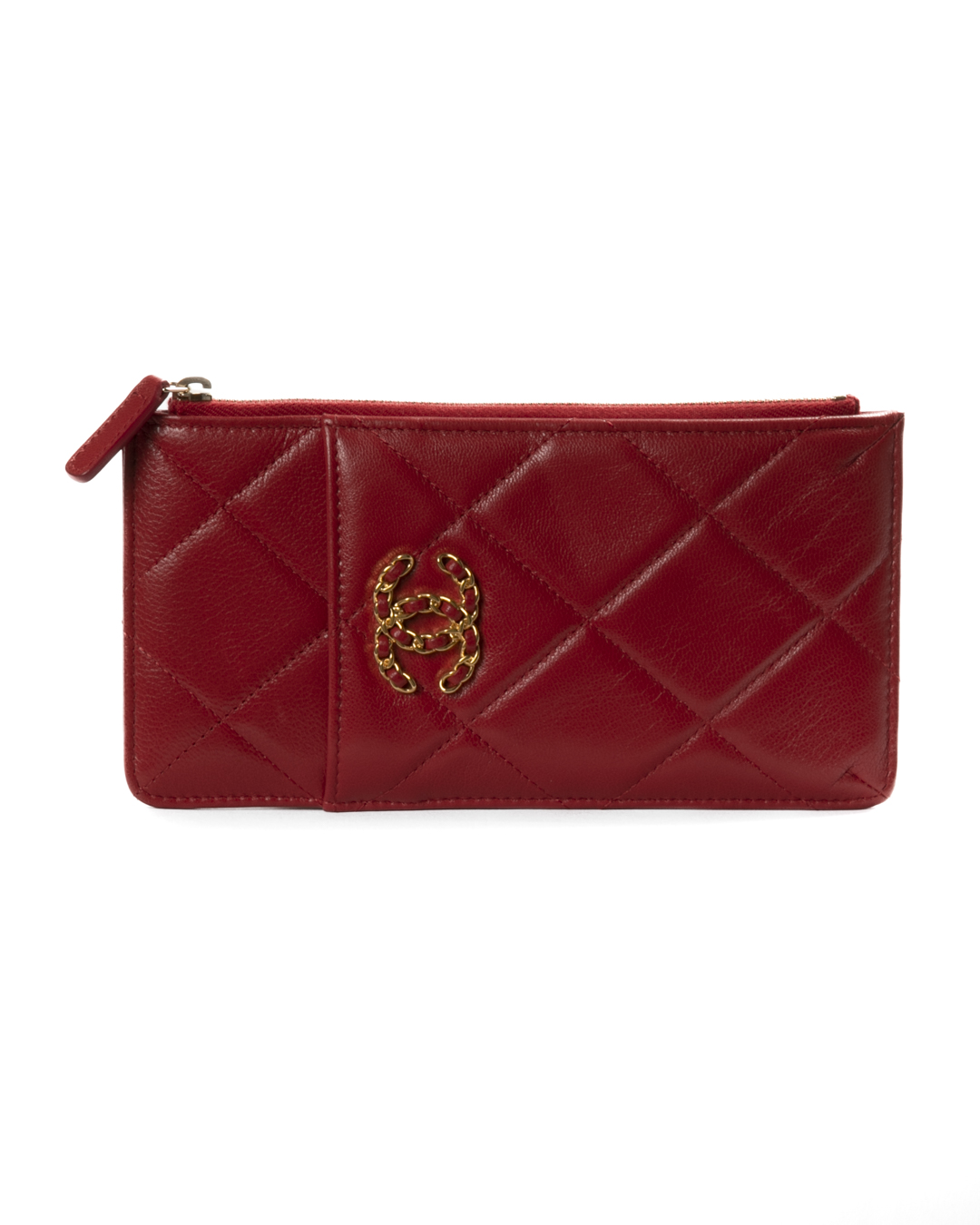 Chanel 19 Phone Holder Zip Rosso