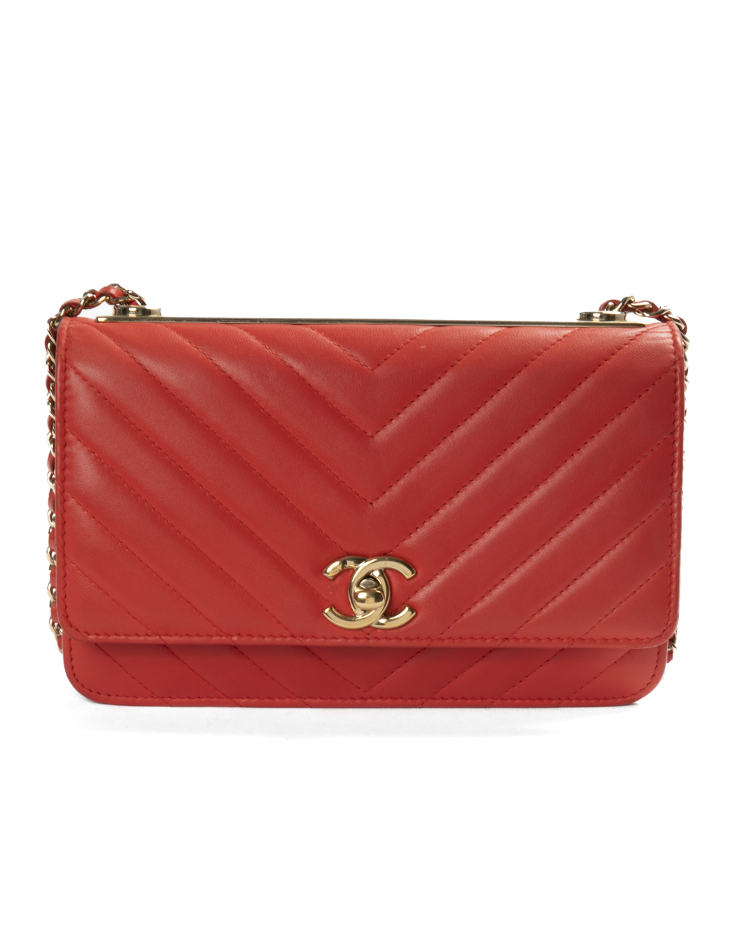 Chanel Trendy CC Wallet On Chain Chevron Rosa