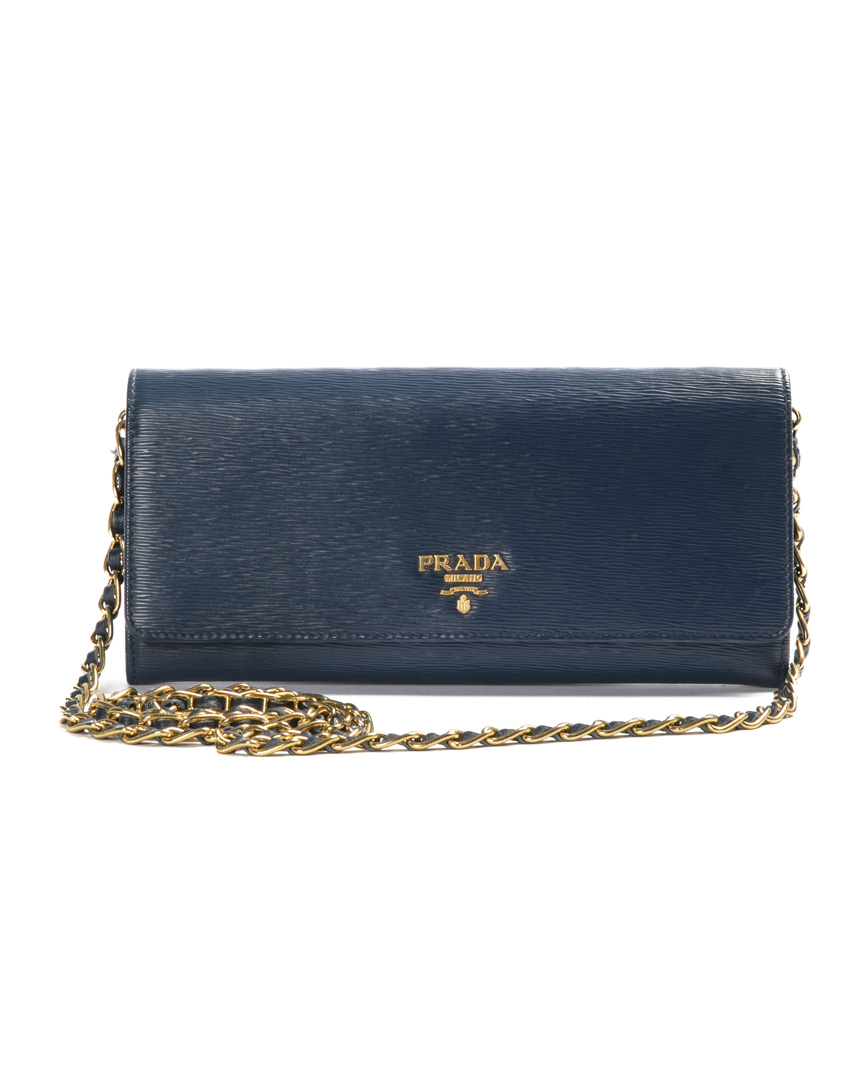 Prada Pochette Clip Small Epi Blu