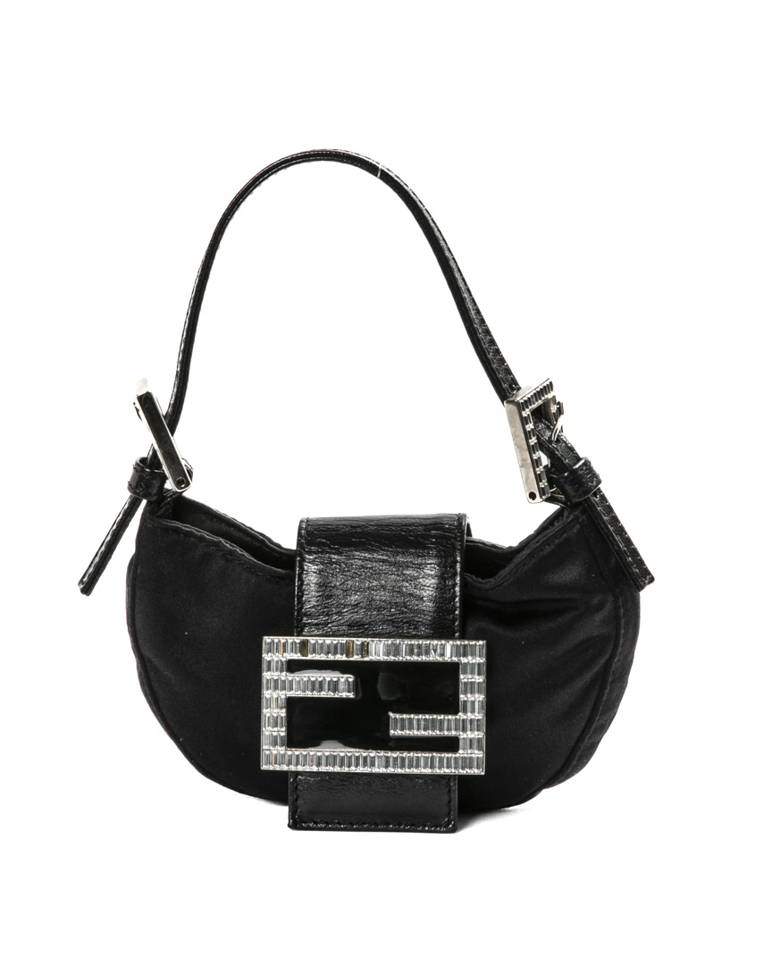 Fendi Chef Micro Swarovski Raso Nero