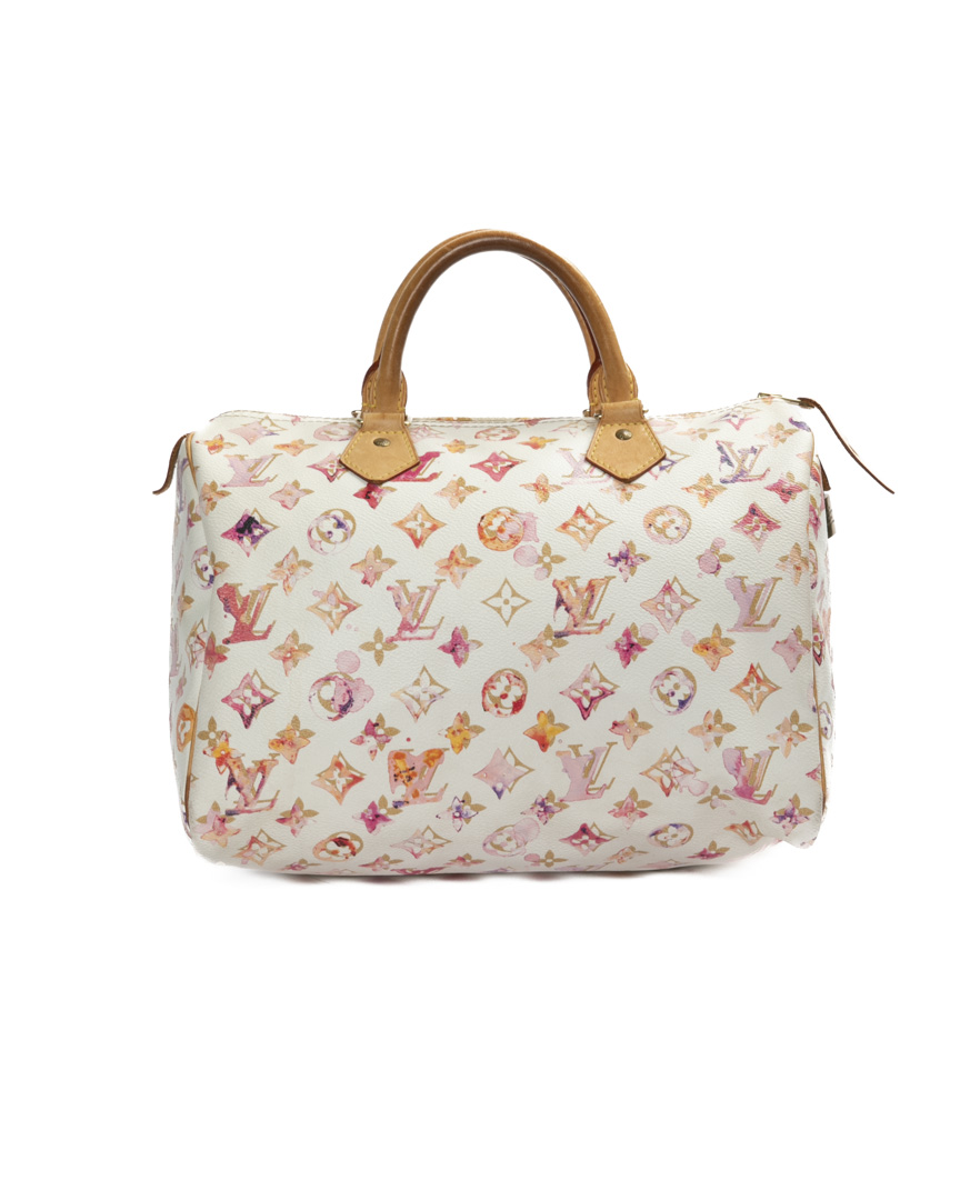 Louis Vuitton Speedy 30 Watercolor Acquarelle Bianco