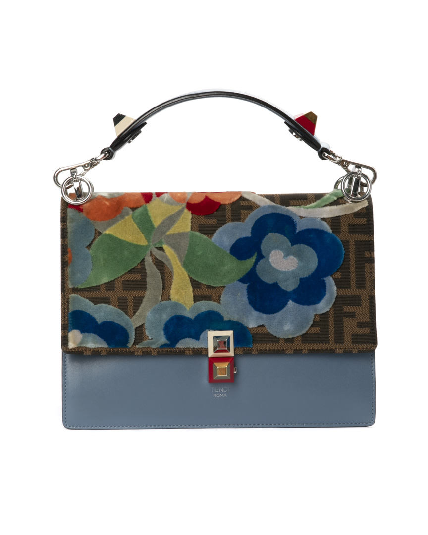 Fendi Kan I Flowe Medium FF Azzurra