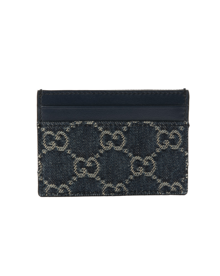Gucci Portacarte Denim GG Supreme Blu