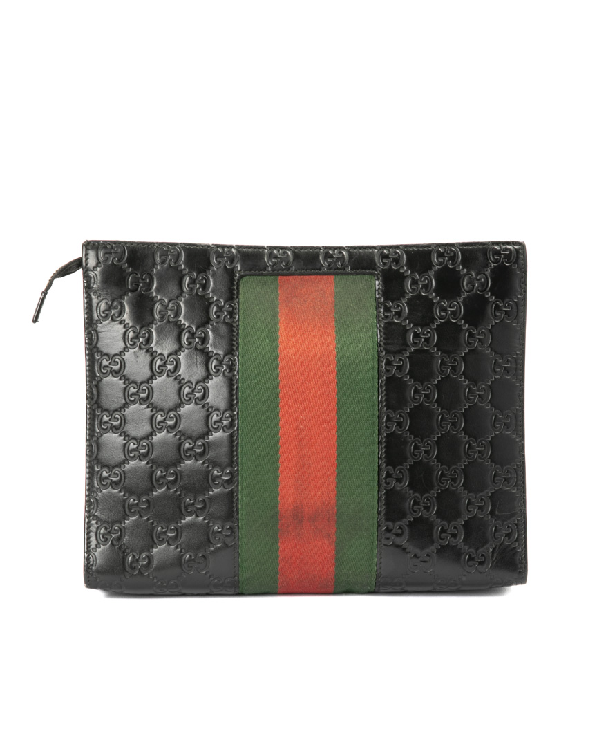 Gucci Pochette Web GG Guccissima Nera