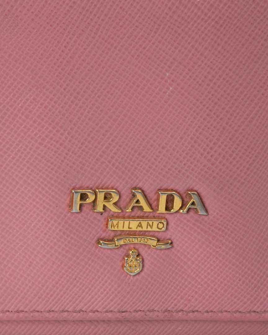 Alternative view of Prada Portafoglio Clip Saffiano Rosa
