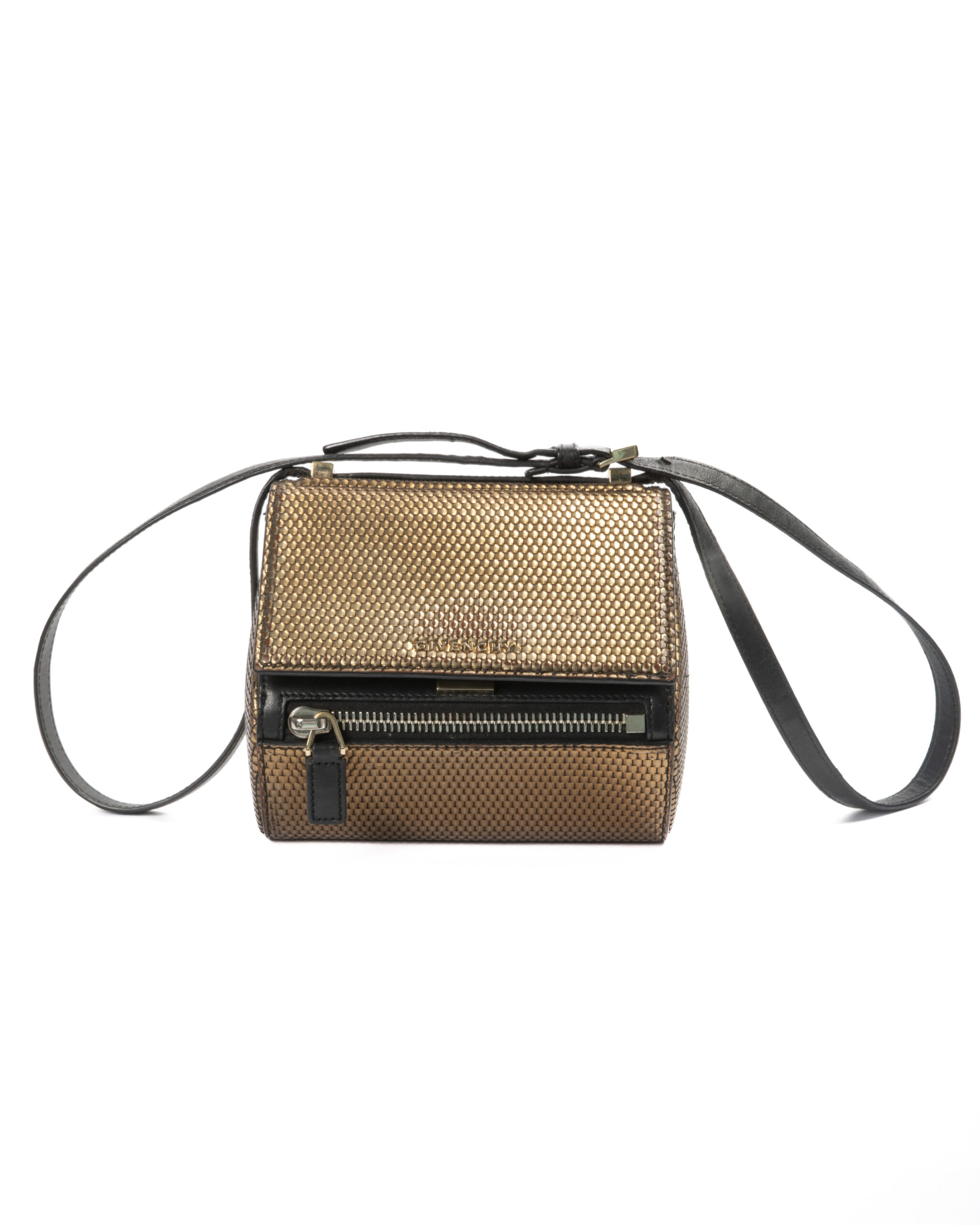 Givenchy Pandora Box Mini Intrecciata Mettallizzata Oro