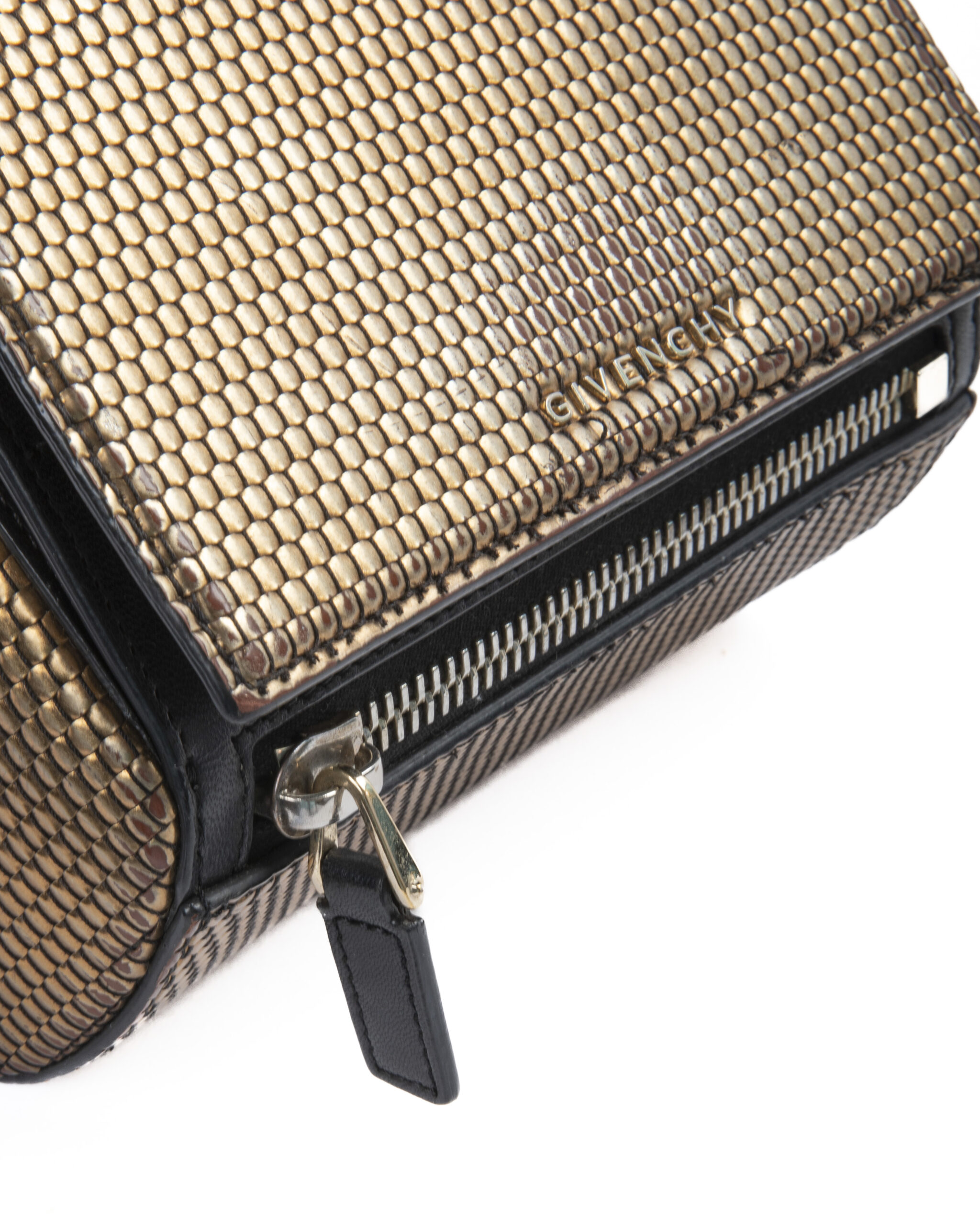 Alternative view of Givenchy Pandora Box Mini Intrecciata Mettallizzata Oro