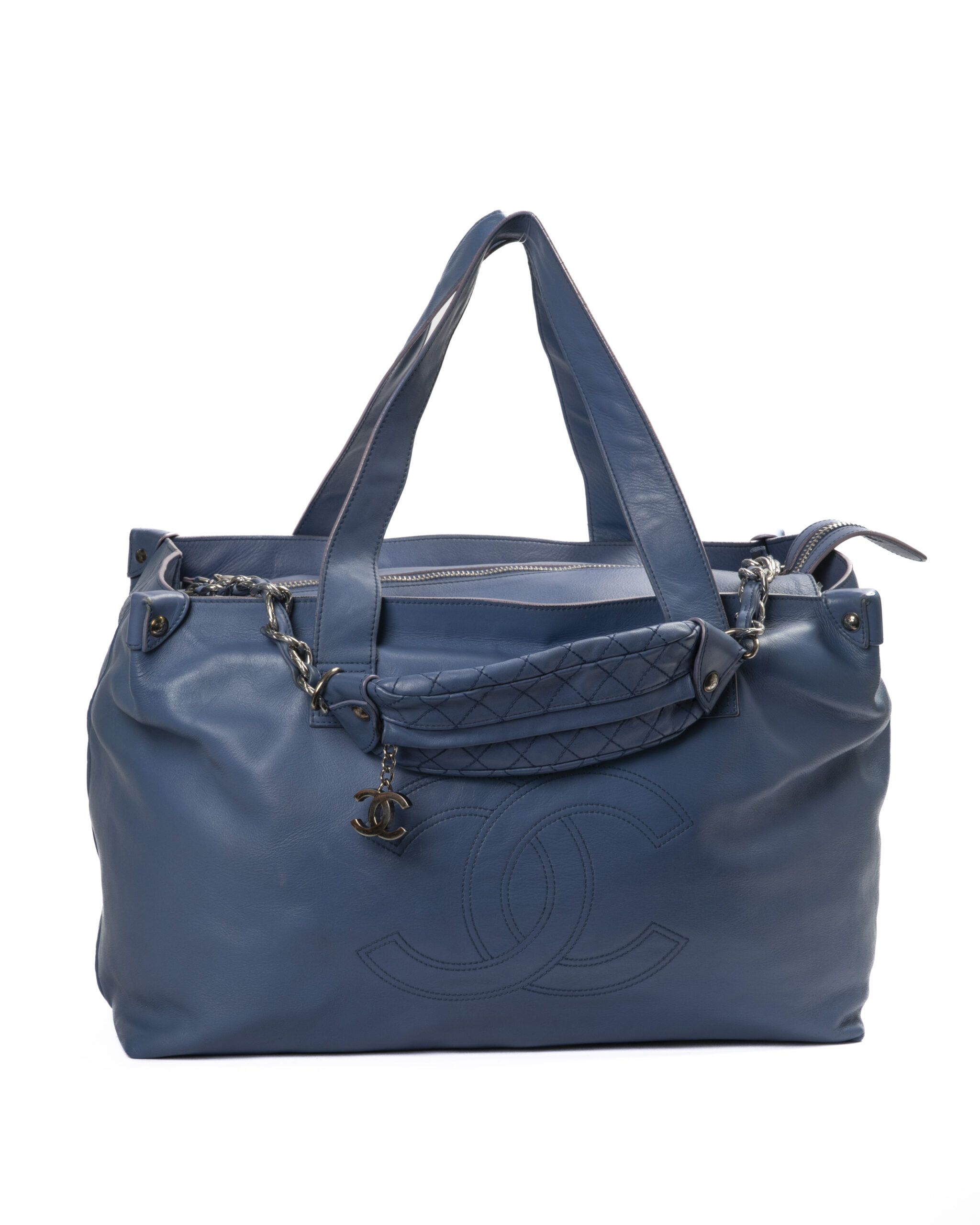 Chanel Shopper Pouch Large Vintage Blu