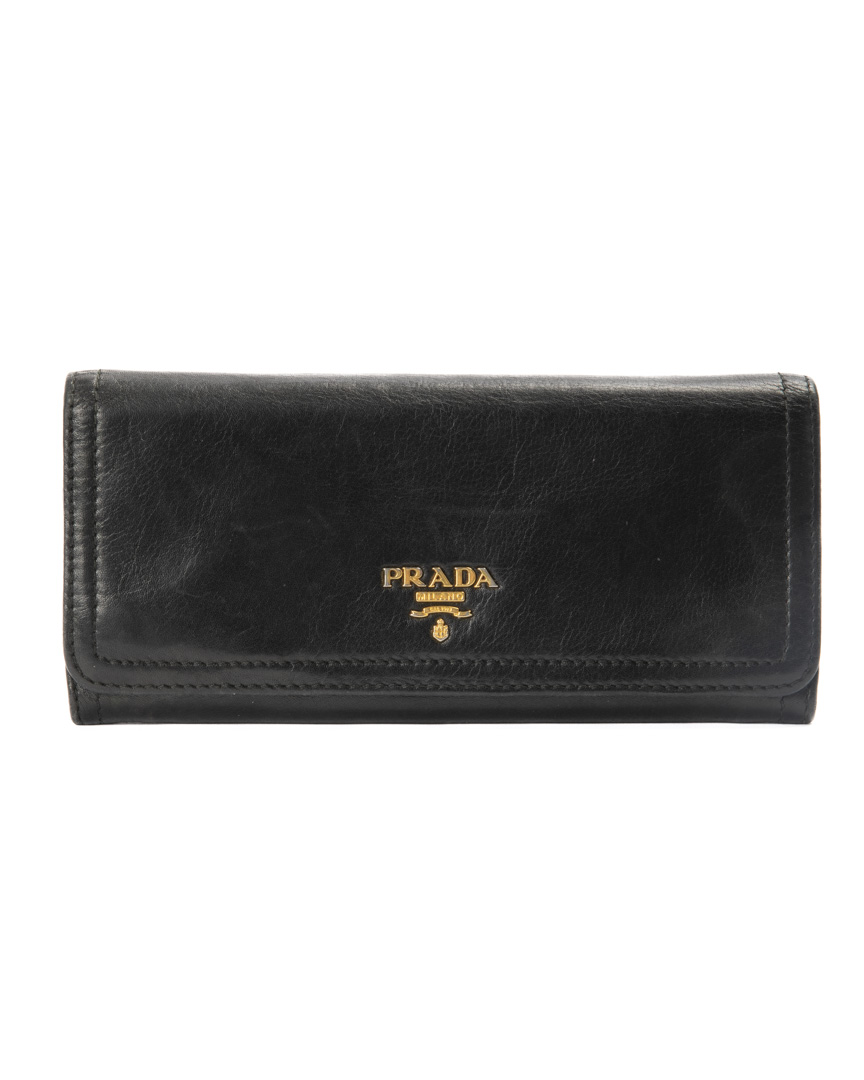 Prada Portafoglio Clip Pelle Nero