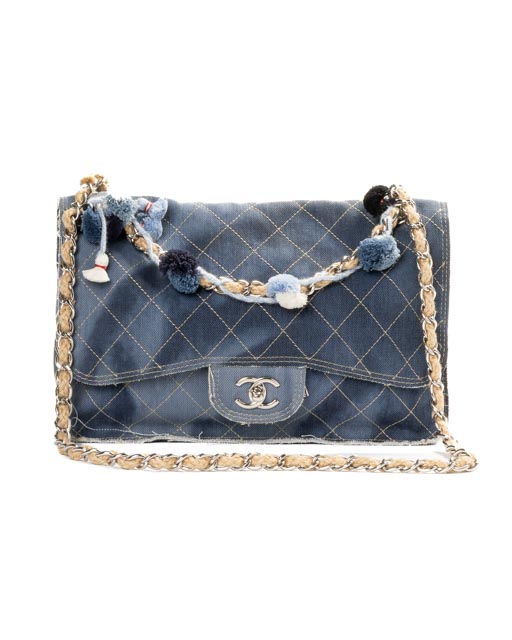 Chanel Jumbo PomPom Timeless Paris-Dubai Denim Azzurro