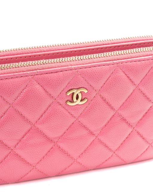 Alternative view of Chanel Pochette Double Zip Mini Caviar Rosa