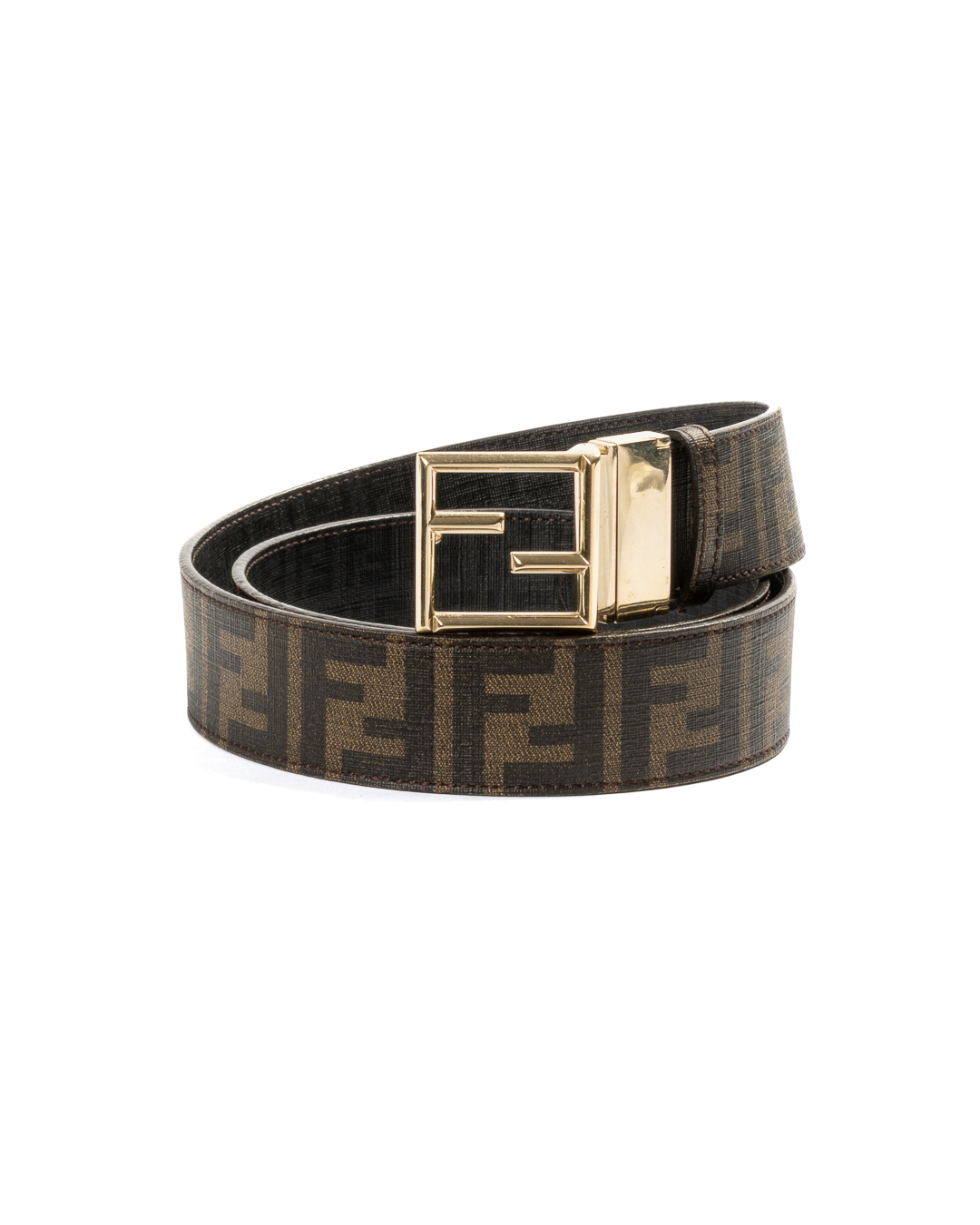 Fendi Cintura Reversibile FF Logomania Marrone/Nera