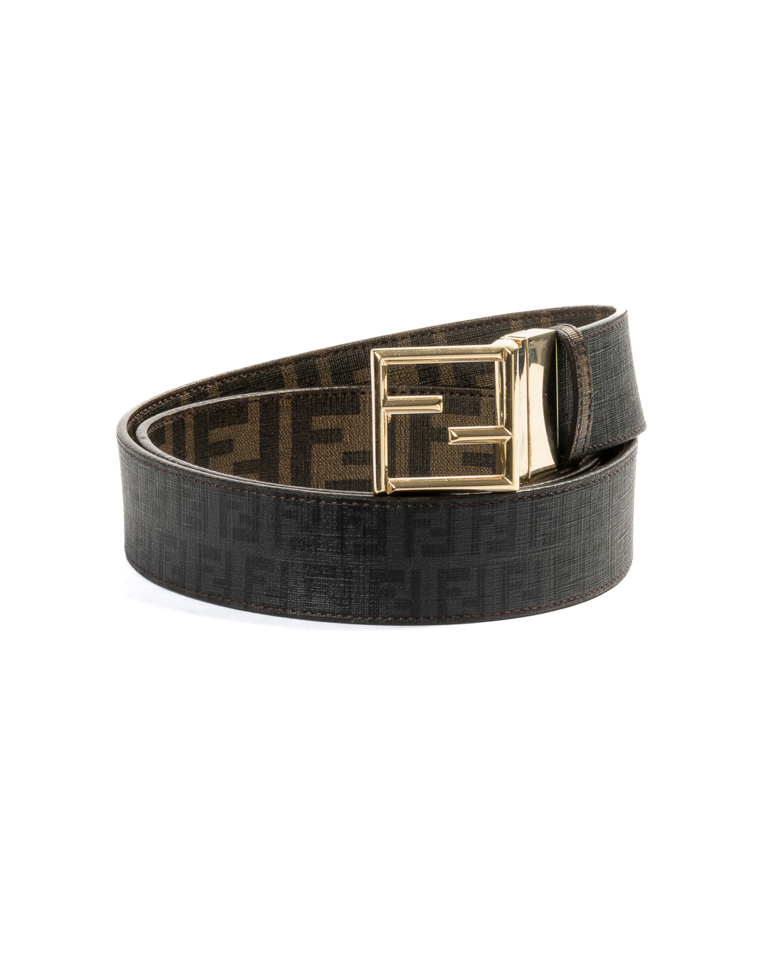 Alternative view of Fendi Cintura Reversibile FF Logomania Marrone/Nera