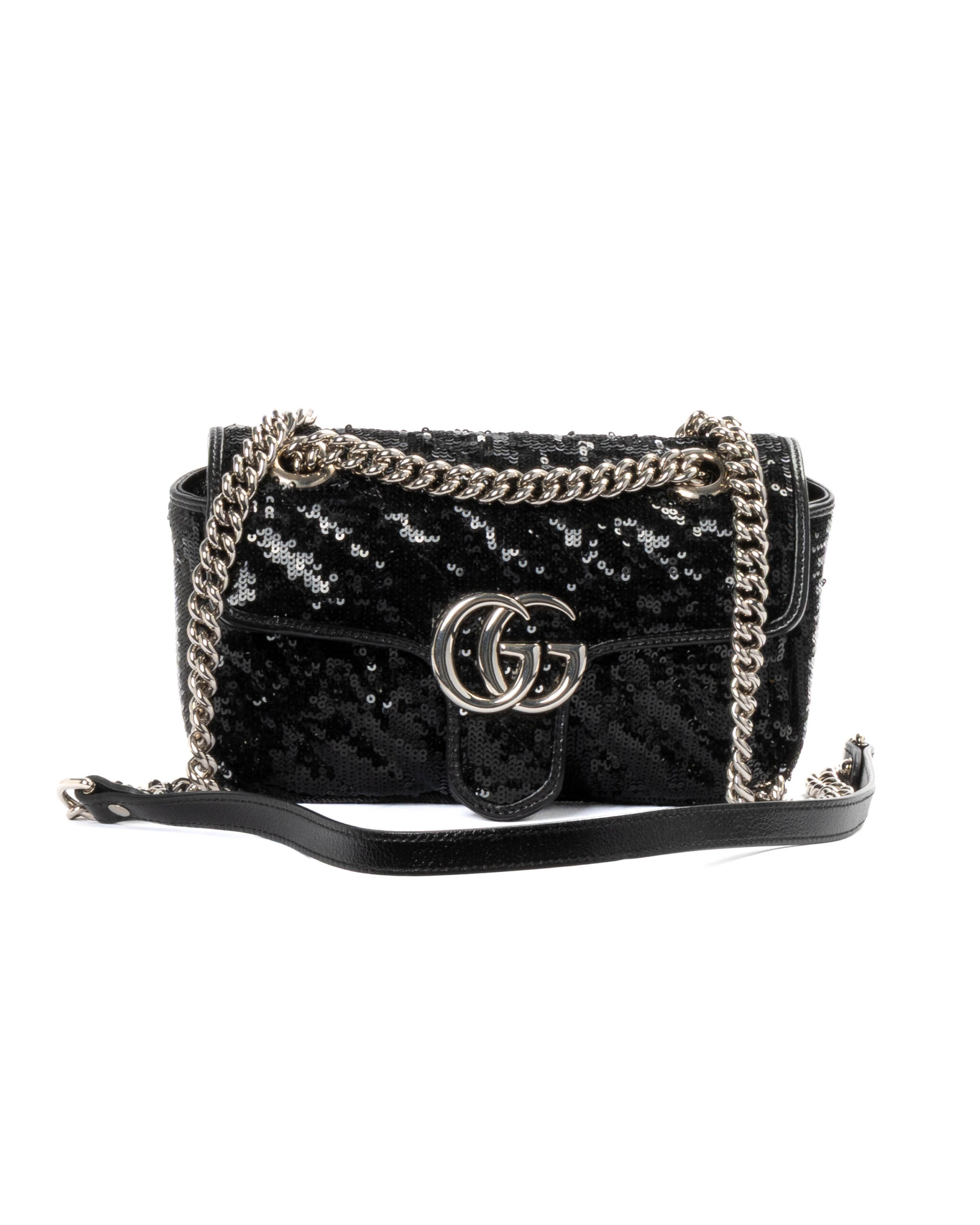 Gucci Marmont 22 Pailettes Matelassè Nero