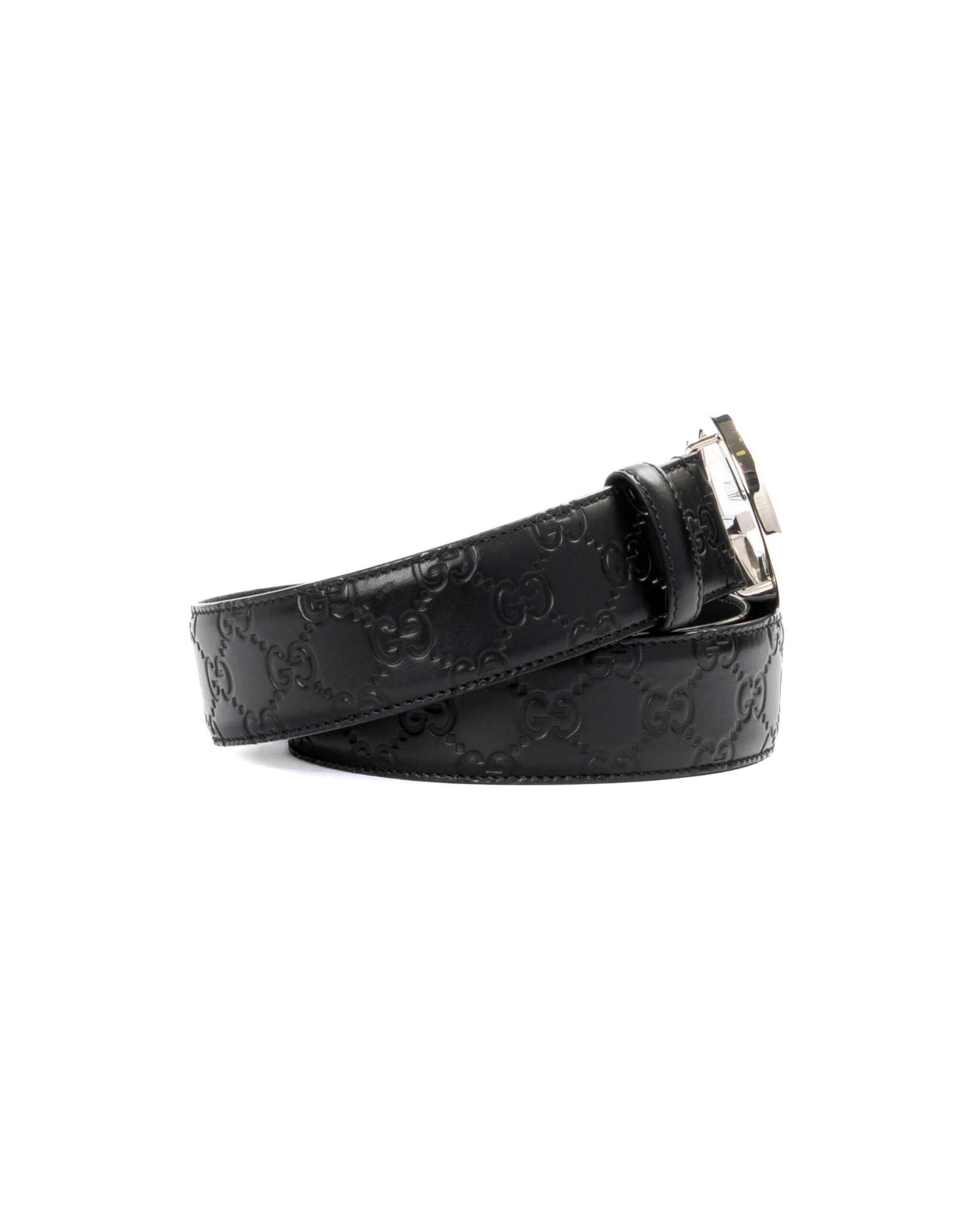 Alternative view of Gucci Cintura Interlocking GG Guccissima Nera