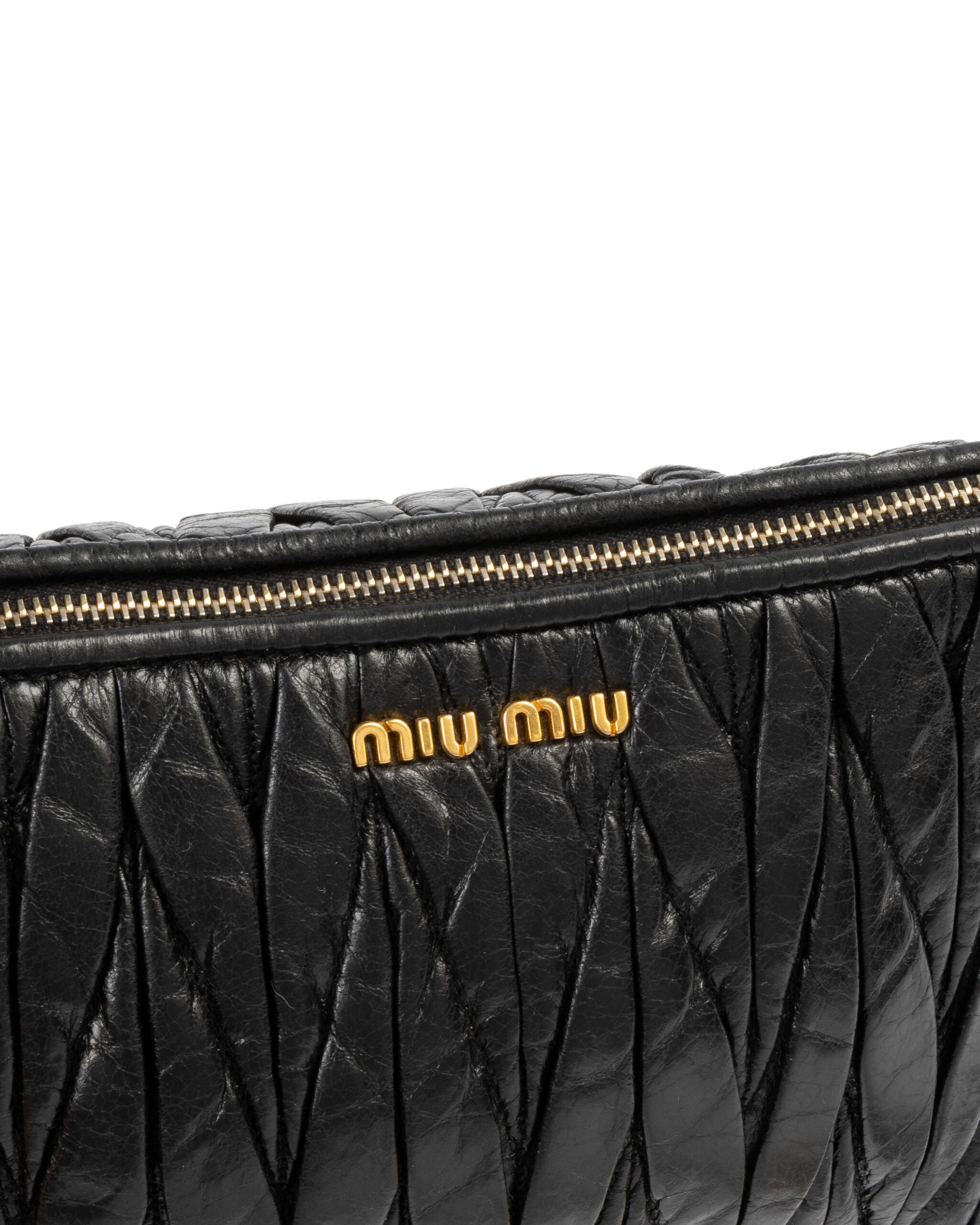 Alternative view of Miu Miu Pochette Lock Small Groffata Nera