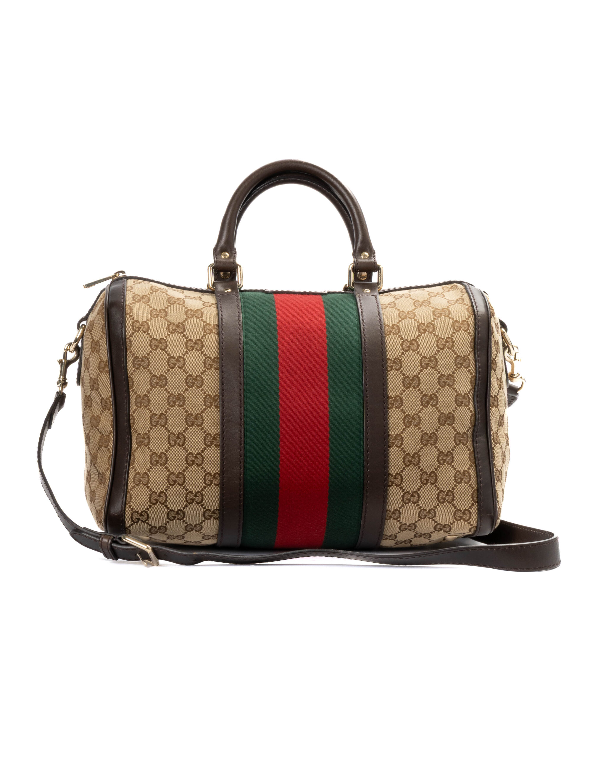 Gucci Boston Web Medium GG Supreme Marrone