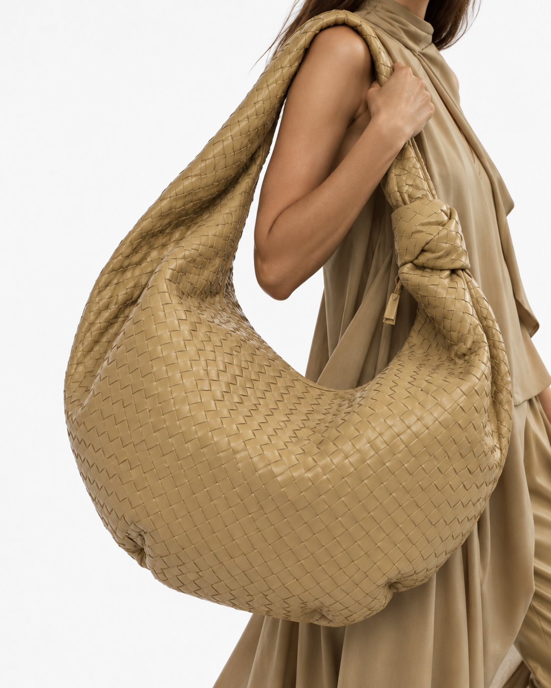 Alternative view of Bottega Veneta Jodie Maxi Intrecciata Beige